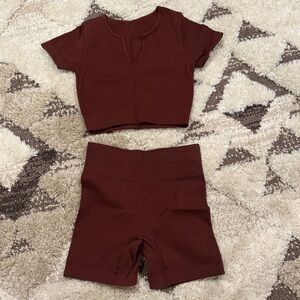 Amazon Women's Burgundy Two-Piece Set